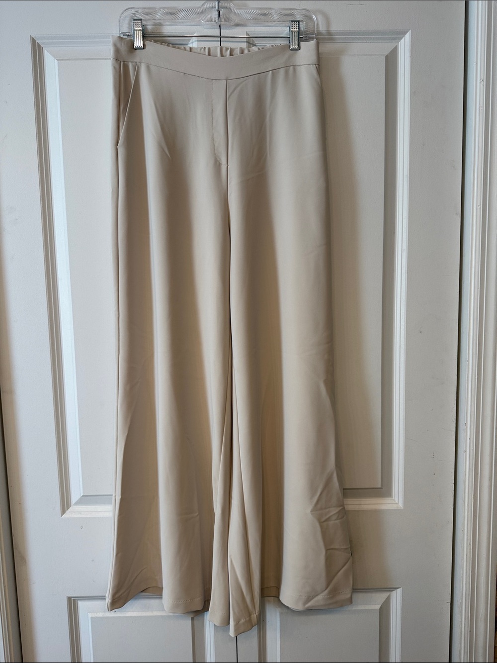 Men's Wide Leg Dress Pants in Cream